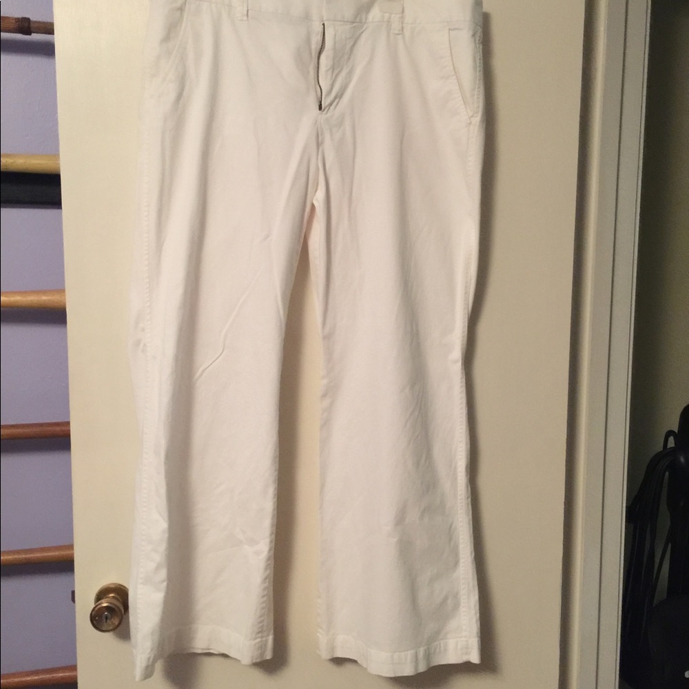 White wide leg pants